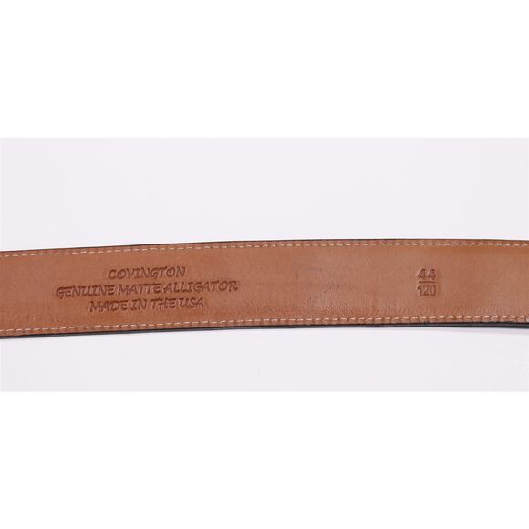Trafalgar Covington Genuine Matte Alligator Brown Men's Belt Silver Buckle - Picture 4 of 6